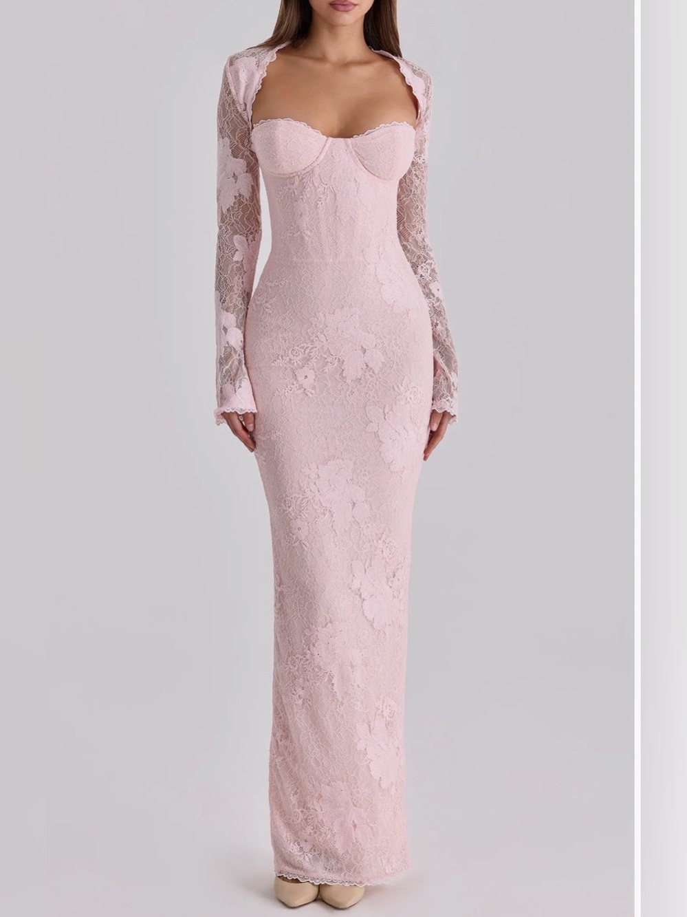 Lucienne Lace Corset Strapless Gown & Bolero